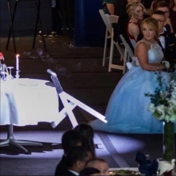 Cinderella Baby Blue or Light Blue with Lace Ball Gown - Picture 4 of 9